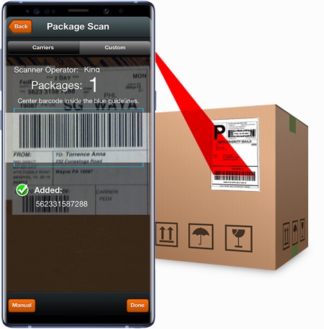 QTrak package scanner