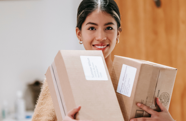 Person holding packages